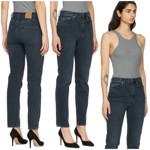 Toteme Black Regular Fit Straight Leg Jeans Size 28